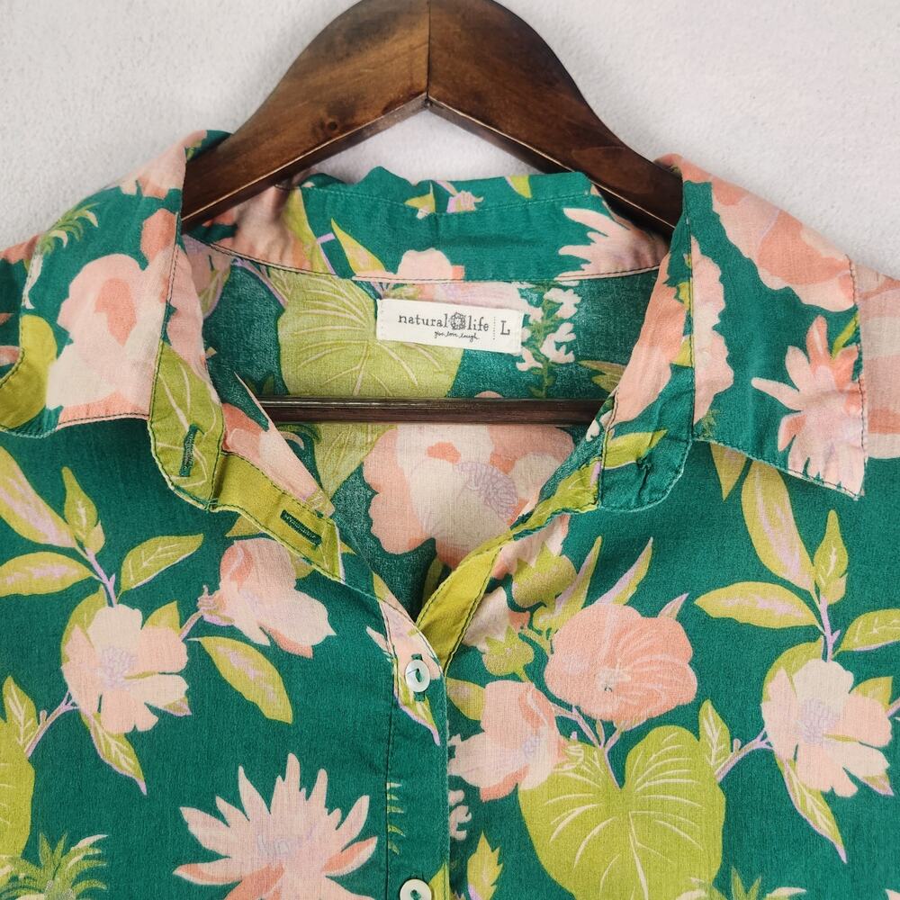 Natural Life Women’s Floral Skirt/Top Set SZ LG Breathable Lightweight EUC - Picture 6 of 14